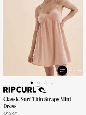 Rip Curl Pink Gauze Mini Dress with Thin Straps